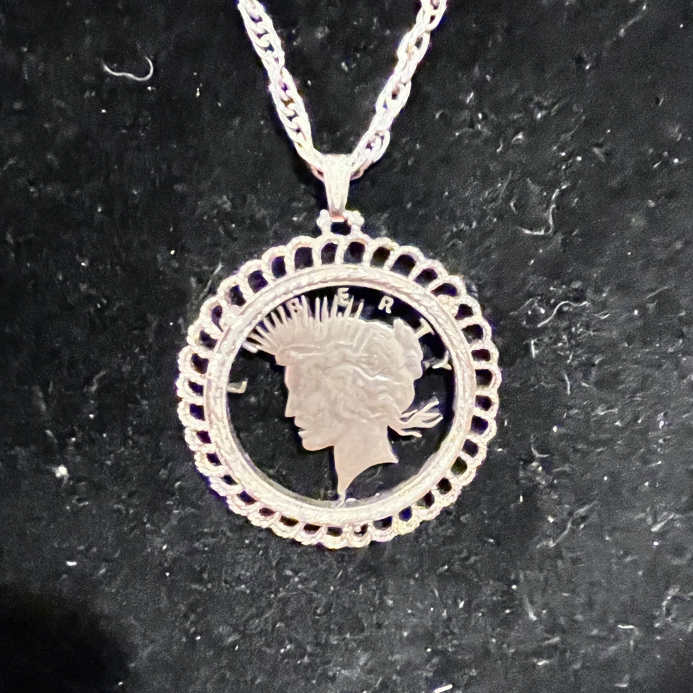 Elegant Silver Coin Pendant Necklace